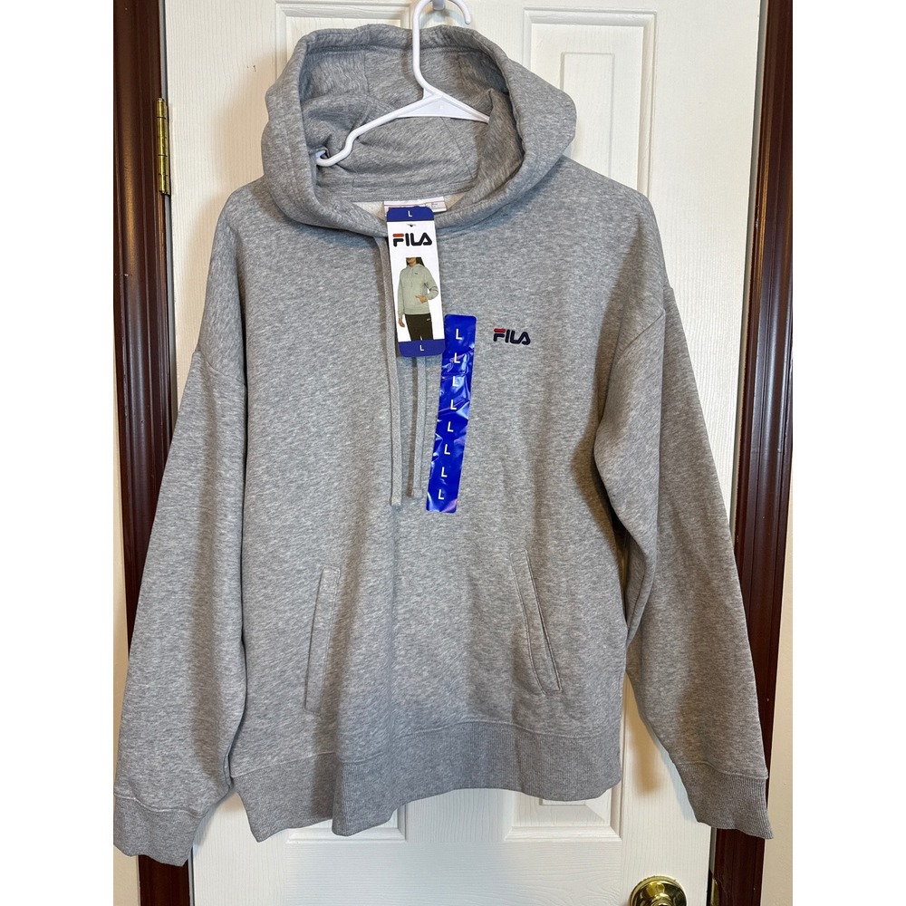 FILA‎ Gray Hoodie Sweatshirt Pullover Comfy Everyday Activewear Large